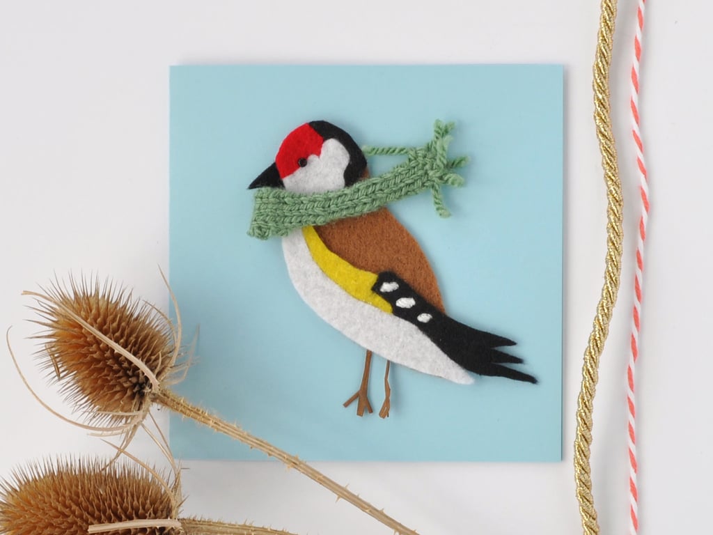 Goldfinch handmade greeting card