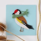 Goldfinch handmade greeting card