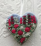 Red Rose Hanging Heart Decoration - Image 4