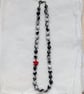 Black and white jade necklace with red howlite star - Image 3