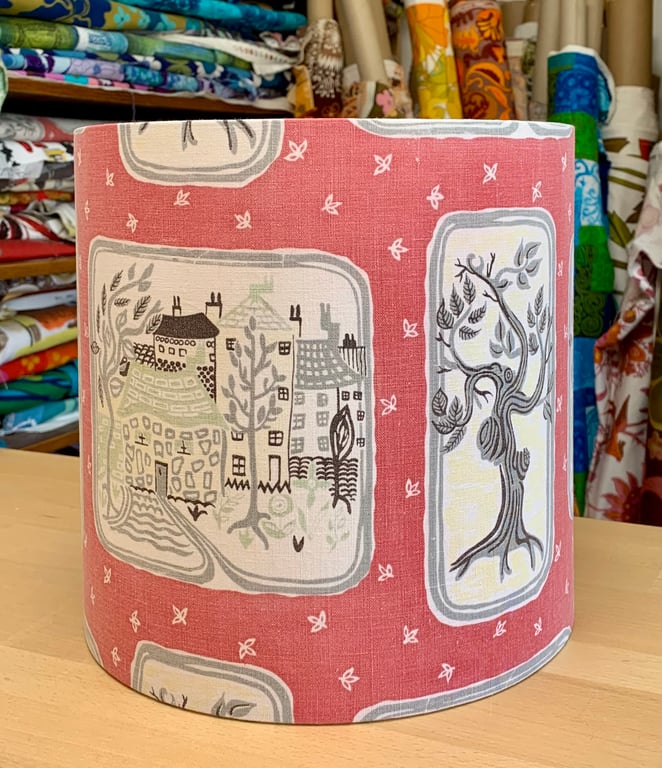 MidCentury Home Garden 60s 50s Marian Mahler Vintage Fabric Lampshade option