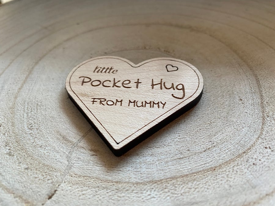 Little Pocket Hug from Mummy Token - change to Daddy, Auntie, Nanny, etc
