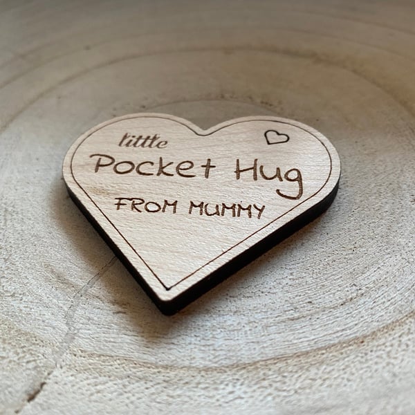 Little Pocket Hug from Mummy Token - change to Daddy, Auntie, Nanny, etc