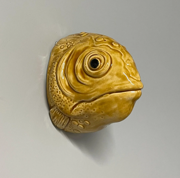 Ceramic Wall Mounted Fish Head Sculpture