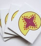 4 x Yellow and Pink Paisley Ceramic Tile Coasters with Cork Backing - Image 2