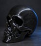 Black Glitter Skull Ornament – Gothic Statement Decor - Image 3