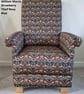William Morris Strawberry Thief Fabric Armchair Accent Adult Chair Navy Blue  - Image 2