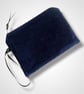 Navy Blue Seahorses Velvet Zip-Up Pouch - Image 2