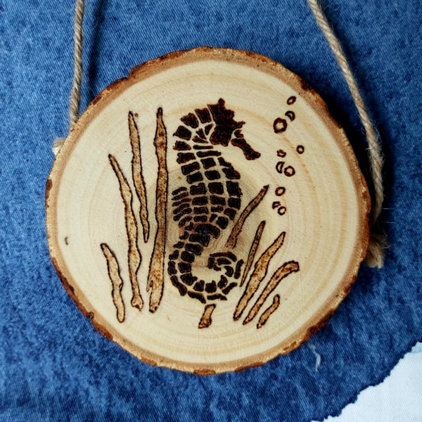 Pyrography Seahorse Decoration Gift
