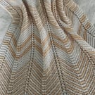 Neutral baby blanket. Hand knitted in 100%cotton