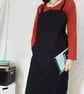 Kite-Shape Crossback Apron, Black Canvas, Adjustable Unisex No 22 - Image 4