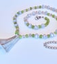 Hand-knotted sea-worn shell crystal bead necklace  - Image 4