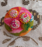 The bright and groovy hand-stitched brooch. - Image 1