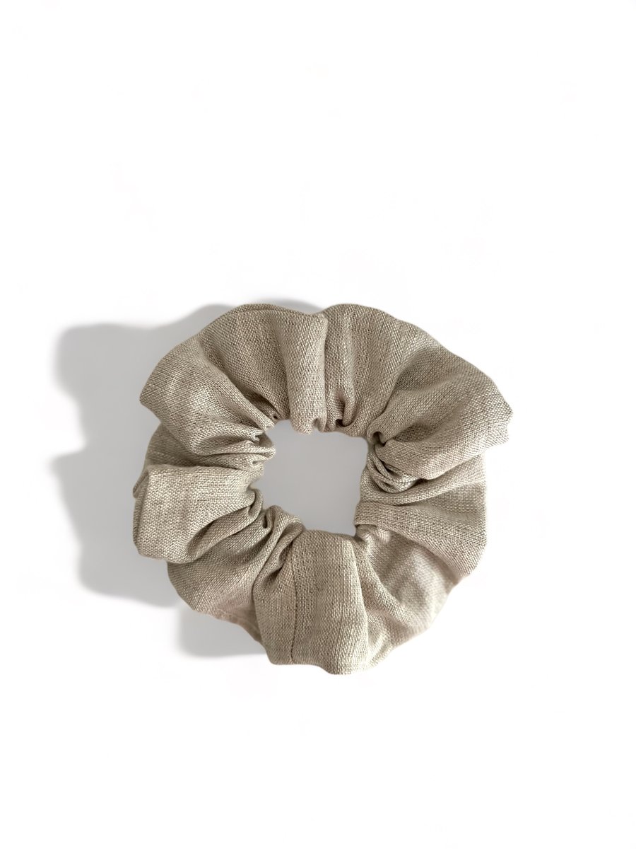 Natural Oat 100% Linen Scrunchie - XL