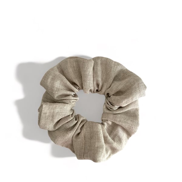 Natural Oat 100% Linen Scrunchie - Large