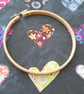 applique embroidered heart keyring key fob hanging decoration ROBOT - Image 4