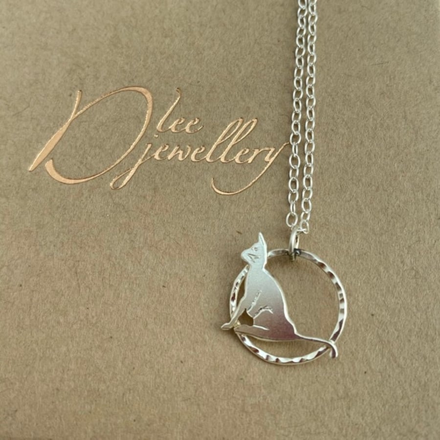 SOLD OUT  Cat Silver Pendent. Little Cat Sterling Pendant hand sawn by maker. 