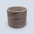 Marbled Plant Pot in Brown, Orange and Blue Stormy Sky Design Handmade Decor