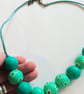 One of a kind - Hand painted wooden bead necklace - Chep - Image 3