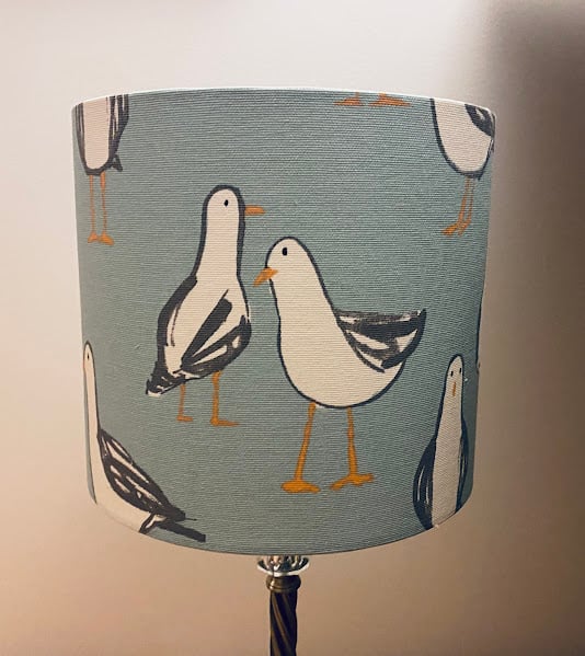 A Pale Blue Seagull 20cm Table Lampshade 