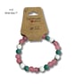 Bracelet 12 – Handmade Mixed Pastel Bead Bracelet 7” Pink, Green & White