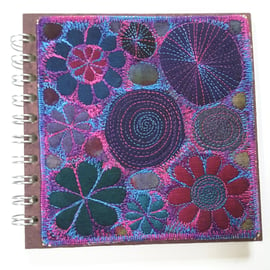 Sketchbook Spiral Bound 6 x 6 inches Textile Notebook Cover 