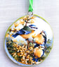 Birds decoupaged log slice wall decoration. - Image 2
