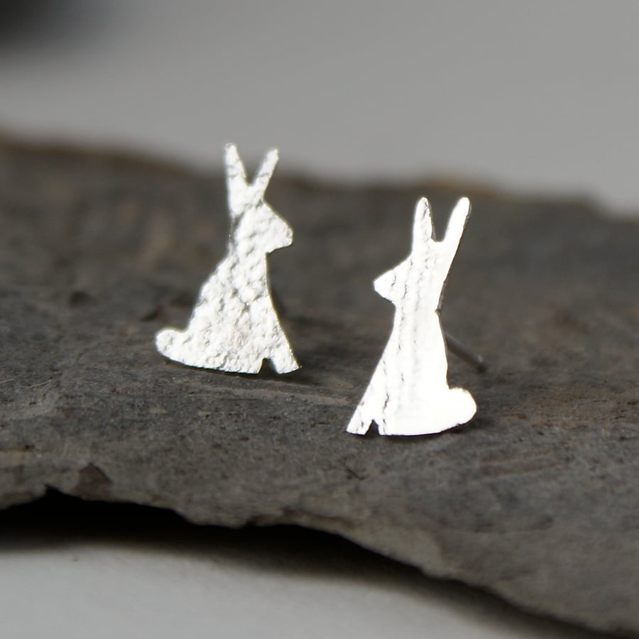 Tiny bunny stud earrings