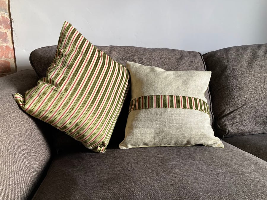 Velvet striped luxury cushion cover