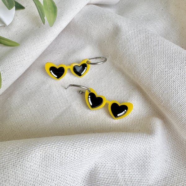 Retro SunGlasses Hoop Earrings