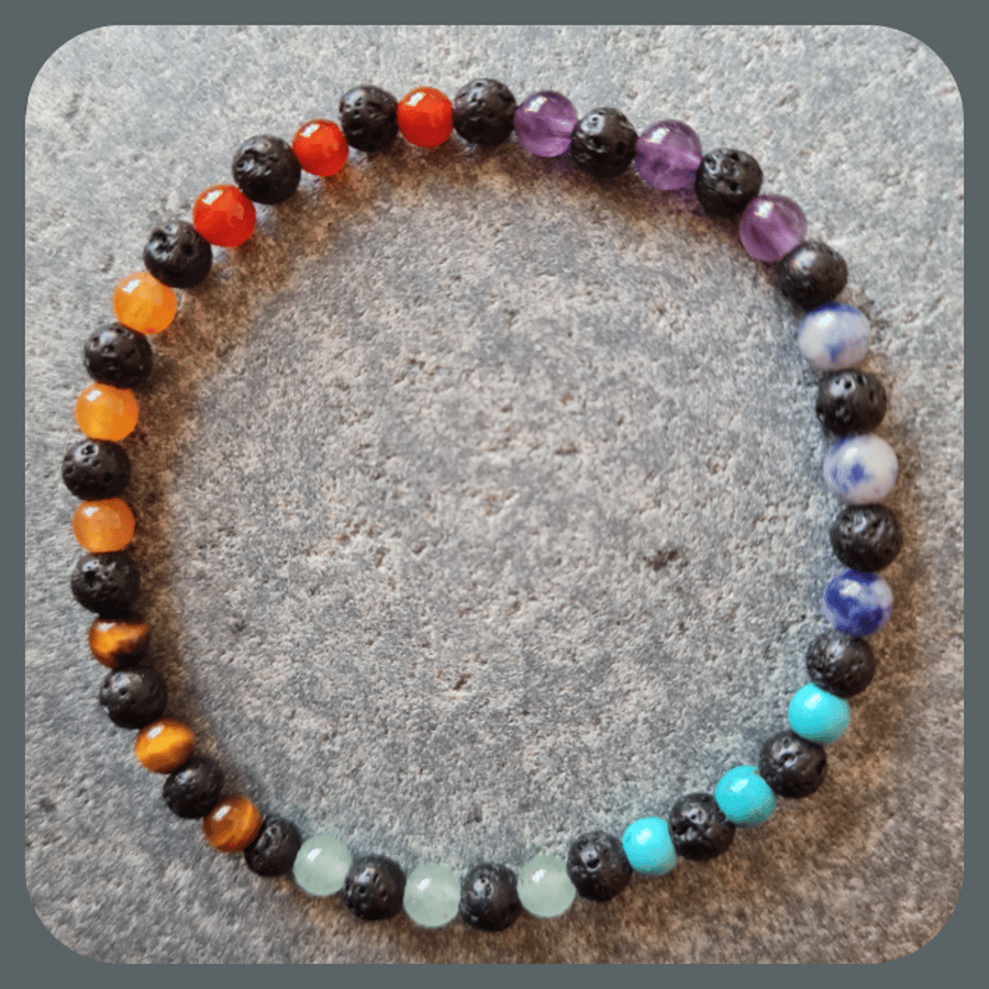 Chakra Stacker Bracelet, small bead, gift or self care
