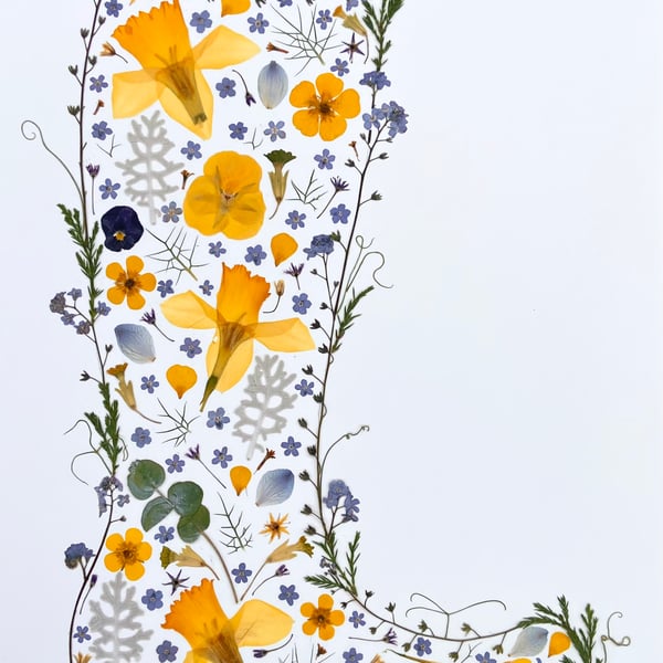 Pressed Flower Wellington Boot A3 Giclee Print Wall Art