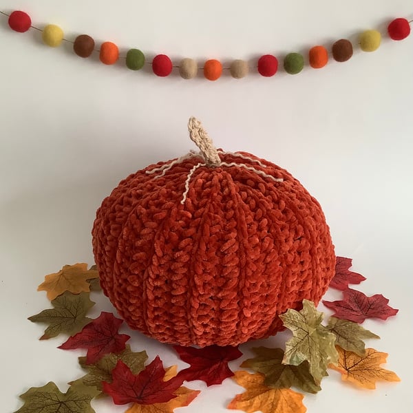 PUMPKIN . Single .Orange .Autumn .Home decor. Plush.Halloween.
