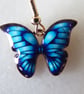 Blue Butterfly Earrings with KC Gold Ear Wires - Image 3