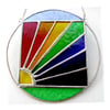 Rainbow Weather Suncatcher Stained Glass Handmade Ring 007