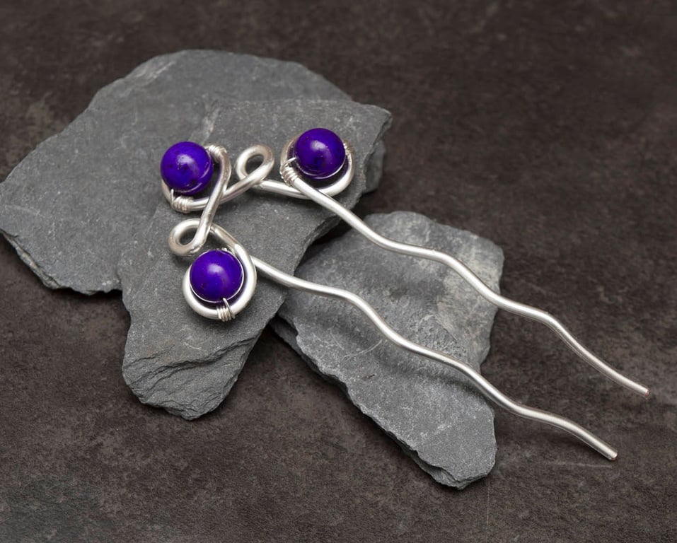 Celtic Hair bun holder, Silver Hair bun pick ,Celtic Hair fork,Hair Pin,