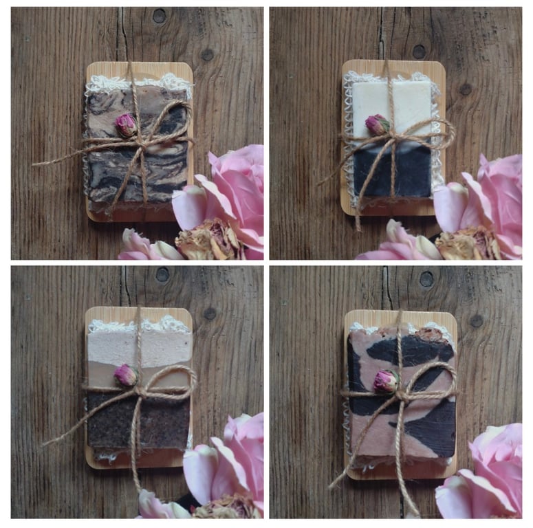 Artisan Soap, Dish and Sisal Saver Set, Natural, Vegan Skin Care.