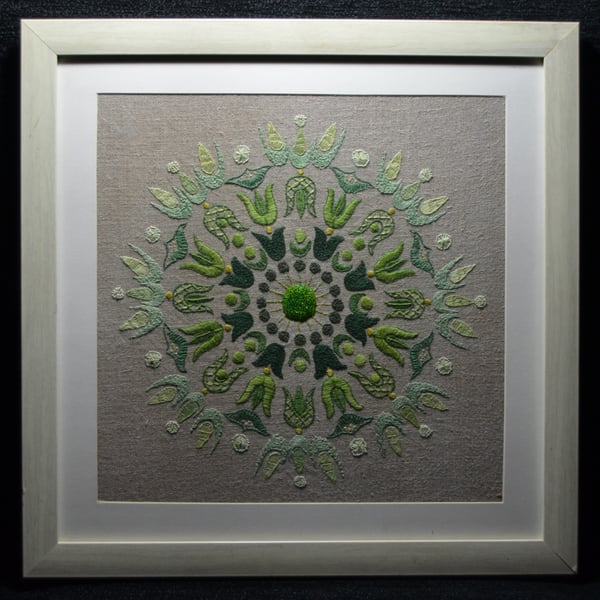 Large Green Stitch Sampler