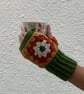 FINGERLESS MITTS , gloves .' Solstice' . Alpaca, wool blend. Autumn shades