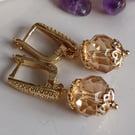 Drop earrings, glass crystal dangle earrings, handmade gift for her