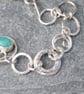 Sterling silver link bracelet with amazonite gemstone, inspired by ferns - Image 6