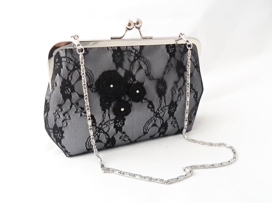 Lace hot sale evening bag