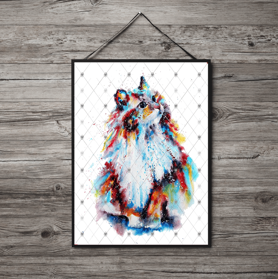 Ragdoll Cat A4 Print, Ragdoll Cat Custom Print, Personalised Wall Art
