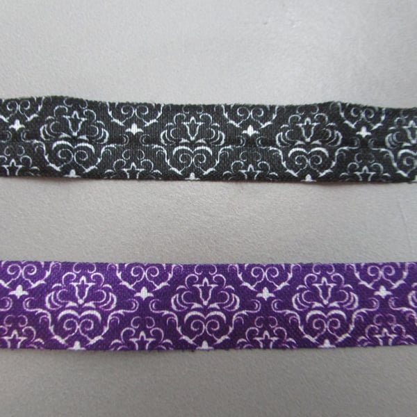 Damask Fold Over Elastic x 1 metre