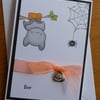 Halloween Card - Bat with Pumpkin Charm