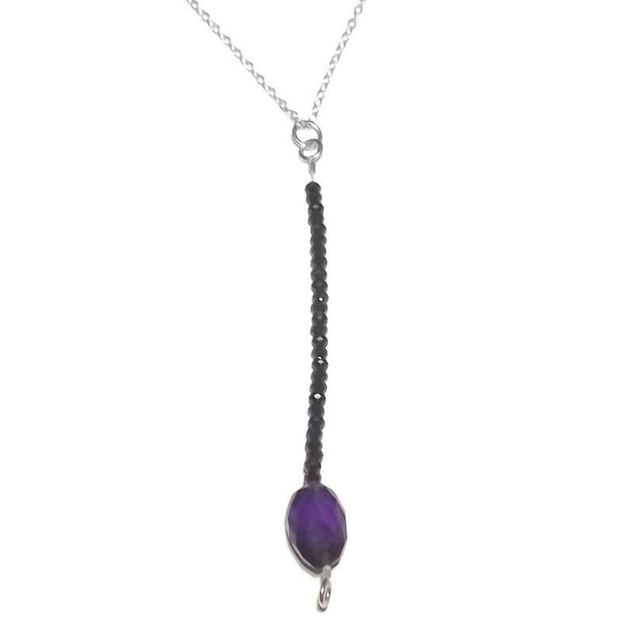 black spinel and amethyst pendant