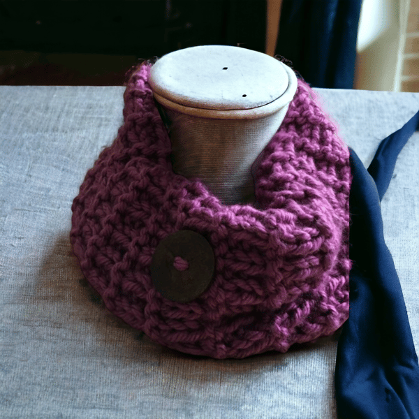 Hand knitted super chunky snood