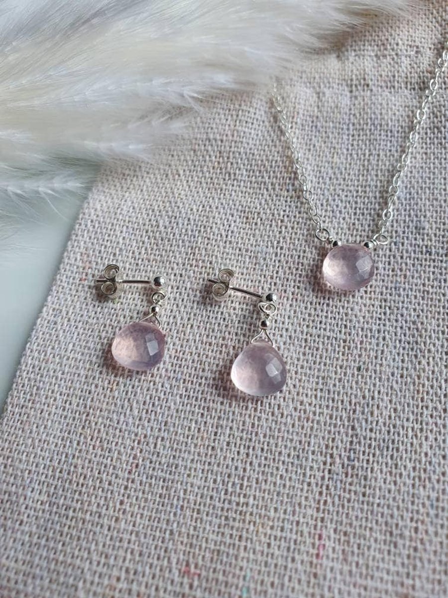 Silver necklace deals and matching earrings