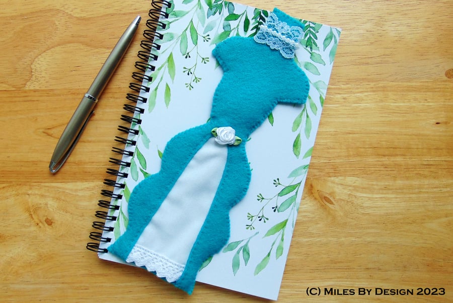 Custom Order - Turquoise and White Ballgown Bookmark