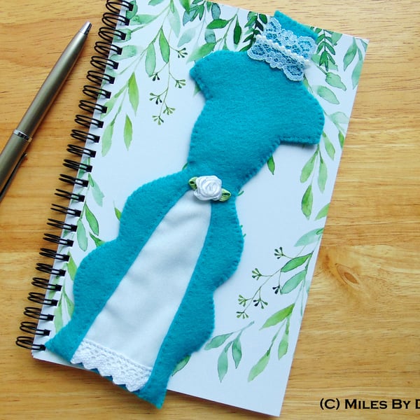 Custom Order - Turquoise and White Ballgown Bookmark